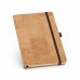 caderno a6 ecológico com capa em cortiça e elásticos