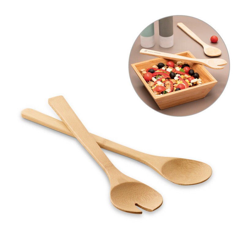 talheres para salada em bambu