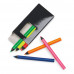 Lápis de Cor Fluorescente pequenos com 6 cores em caixa de cartão