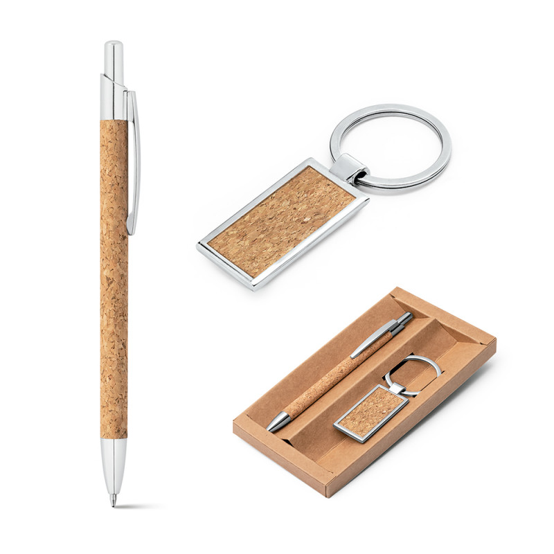 Kit ecologico de caneta e chaveiro