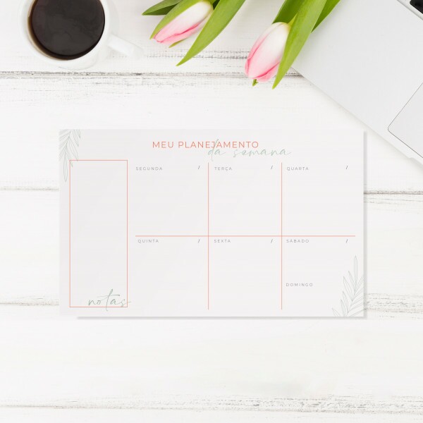 Bloco Planner Semanal Flores