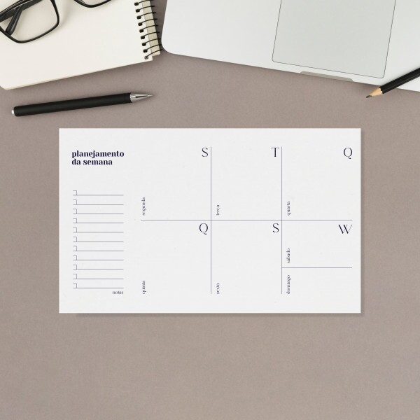 Bloco Planner Semanal elegante