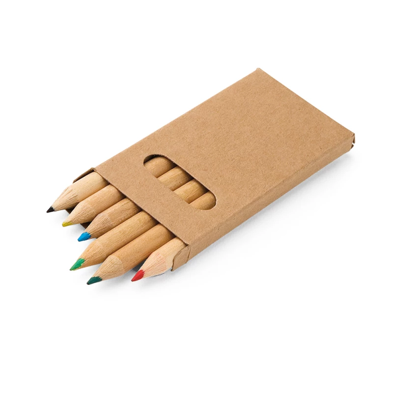 mini lápis de cor com 6 cores