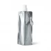 squeeze dobrável metalizado com mosquetão 460 ml-cromado