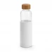 garrafa em vidro com tampa em bambu 600ml-verde claro