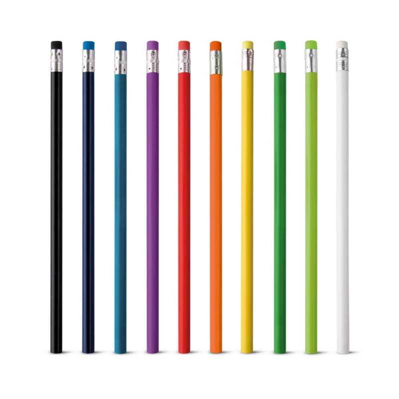 lápis colorido com borracha