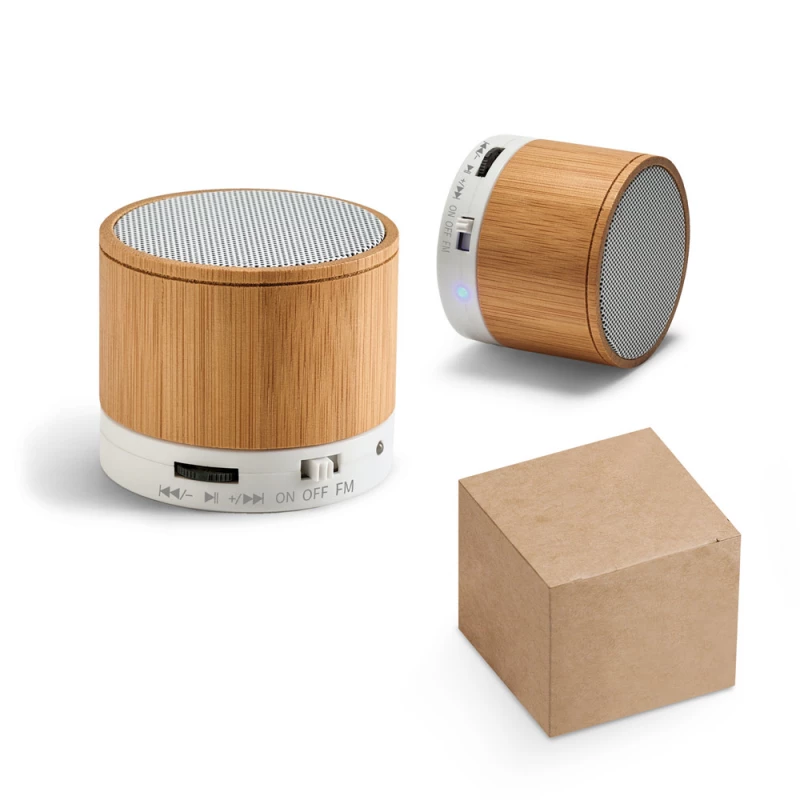 caixa de som bambu