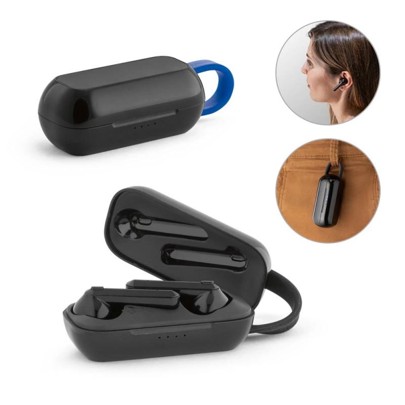 fone de ouvido com estojo carregador