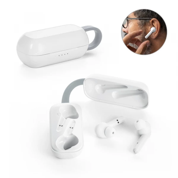fone de ouvido com estojo carregador