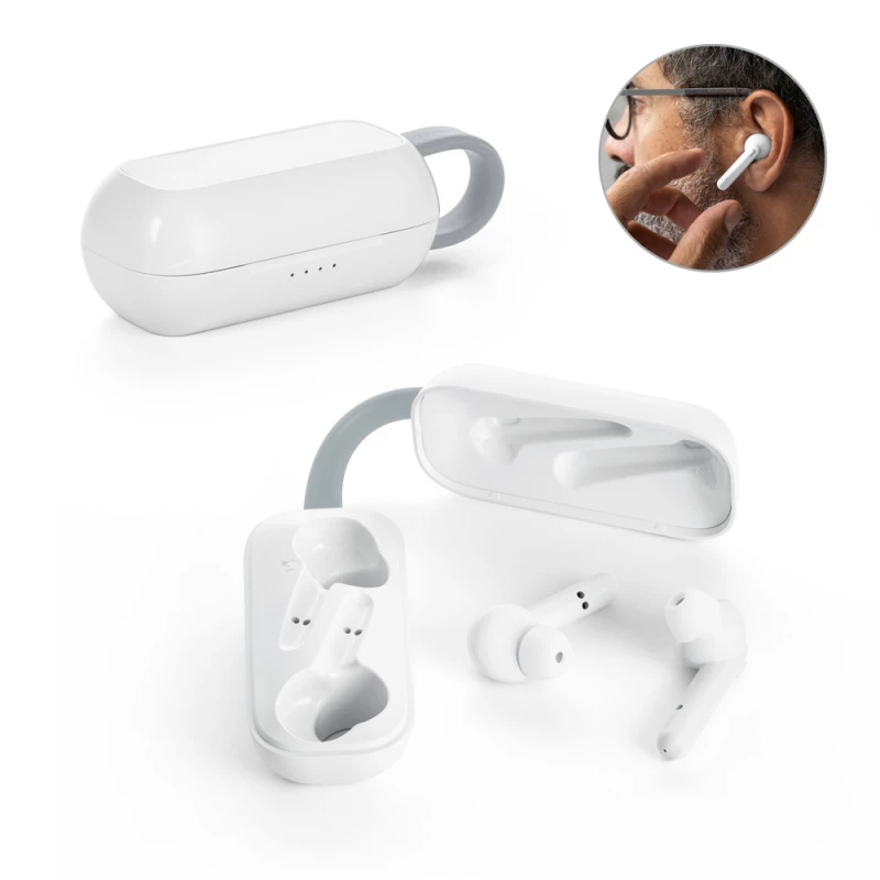 fone de ouvido com estojo carregador