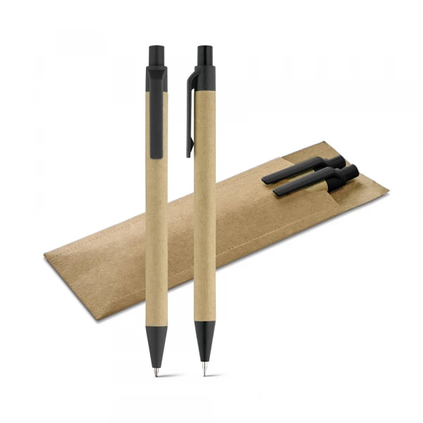 caneta e lapiseira em papel kraft