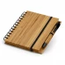 caderno ecológico com capa dura em bambu e caneta