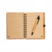 caderno ecológico com capa dura em bambu e caneta