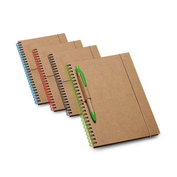 caderno b6 sustentável com suporte de caneta 