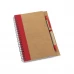 caderno b6 com folhas recicladas e caneta eco