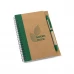 caderno b6 com folhas recicladas e caneta eco