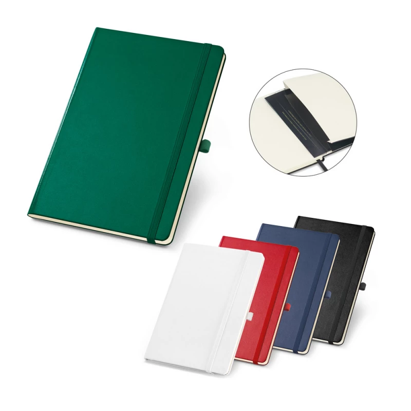 caderno com bolso interior e elástico