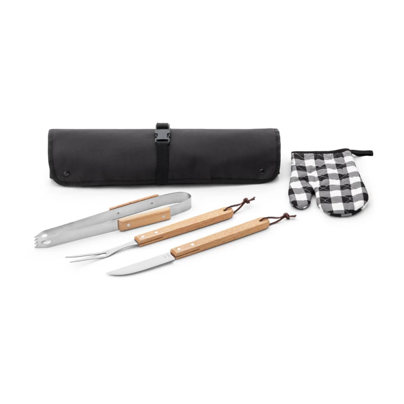 kit churrasqueiro 5 itens com avental