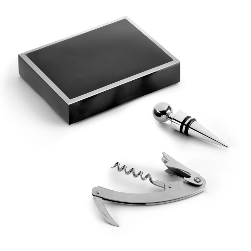 kit vinho 2 peças metalicas