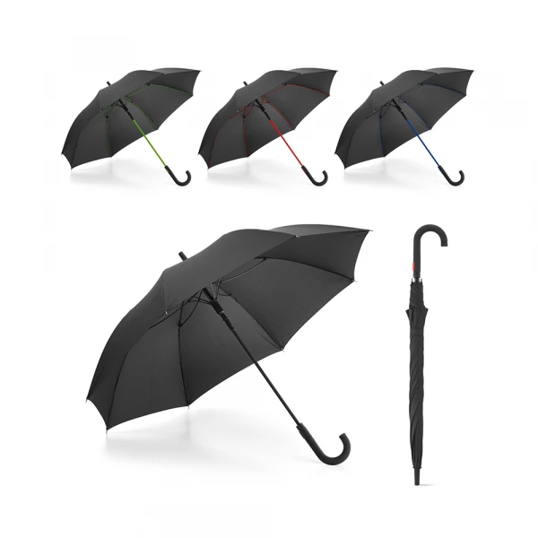 guarda-chuva com varetas de fibra de vidro
