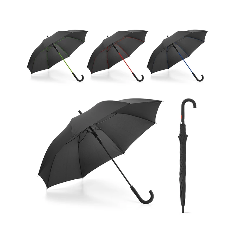 guarda-chuva com varetas de fibra de vidro
