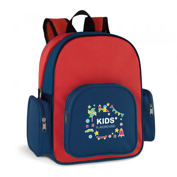 mochila infantil bolsos laterais e frontal