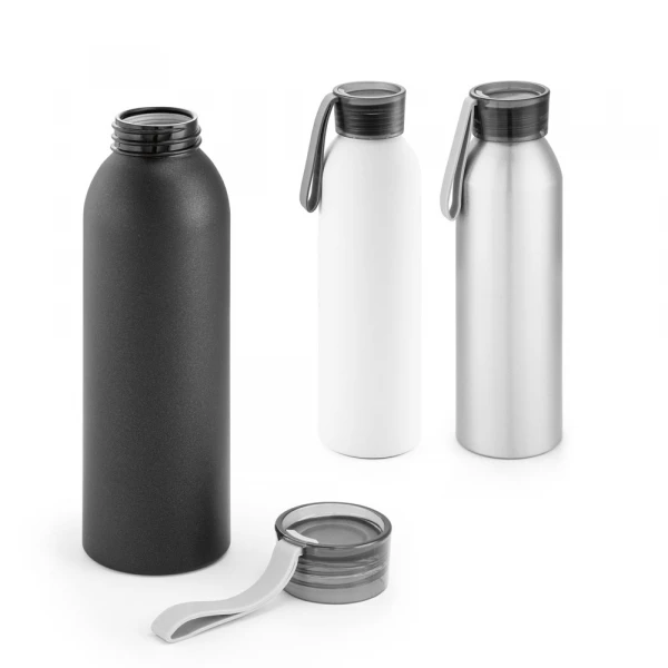 squeeze em alumínio, com tampa rosqueável 660ml-preto