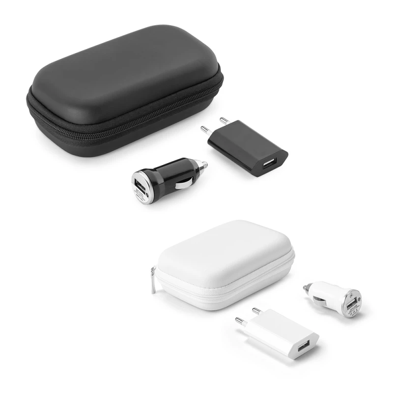 carregador usb para carro e tomada com bolsa redonda