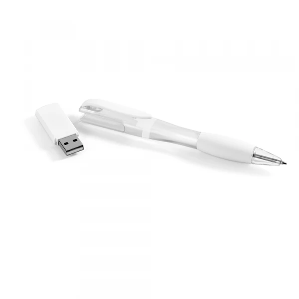 Caneta esferográfica e pen drive 8GB
