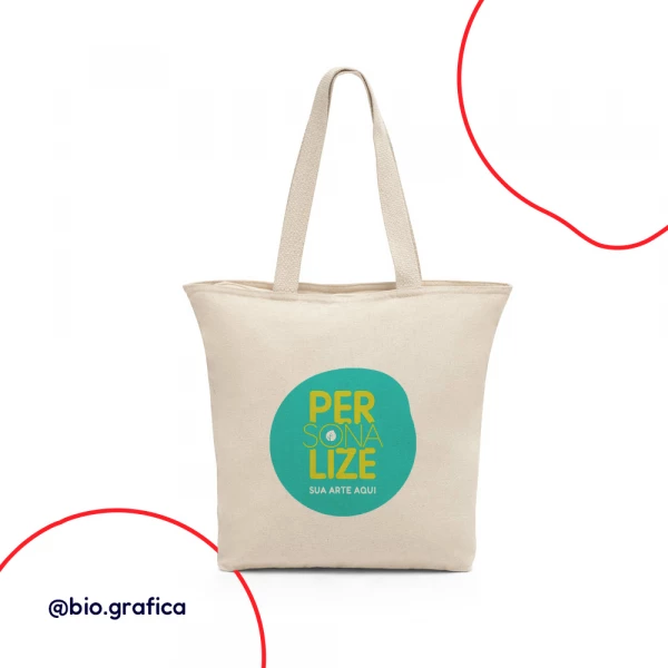 ecobag bolsa com zíper e bolso