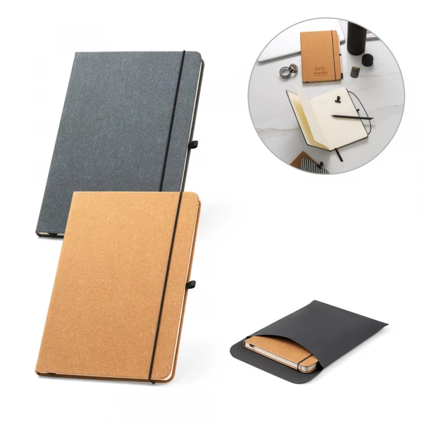 caderno a5 em couro reciclado