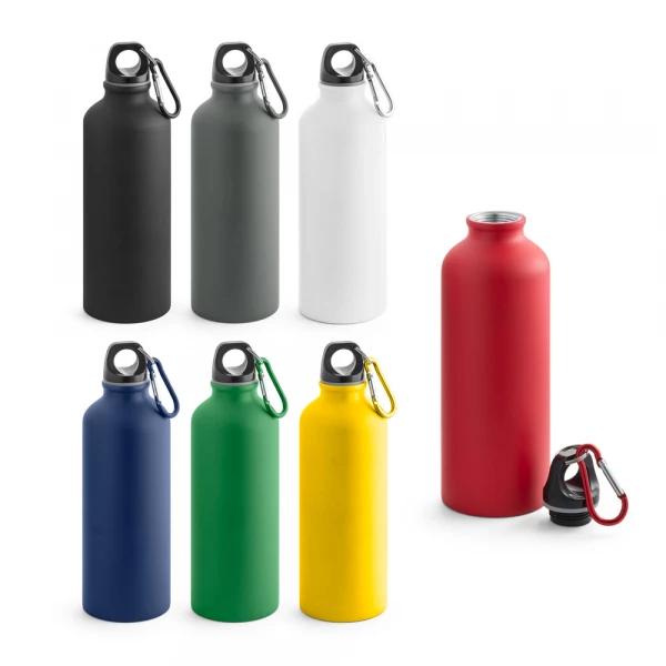 squeeze alumínio com mosquetão matte-amarelo-550ml