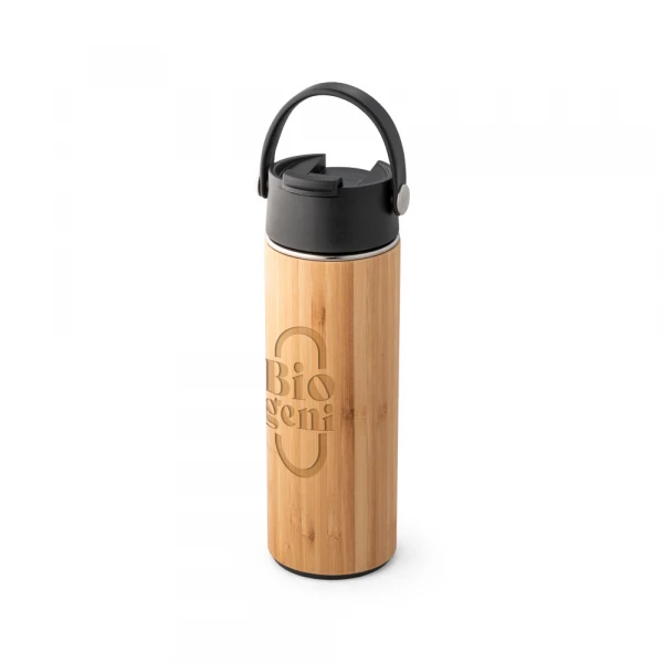 garrafa em bambu e tampa com bico 440 ml