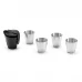 kit com 4 copos em aço inox e bolsa para transporte