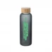 garrafa em vidro com tampa em bambu 500ml-azul royal
